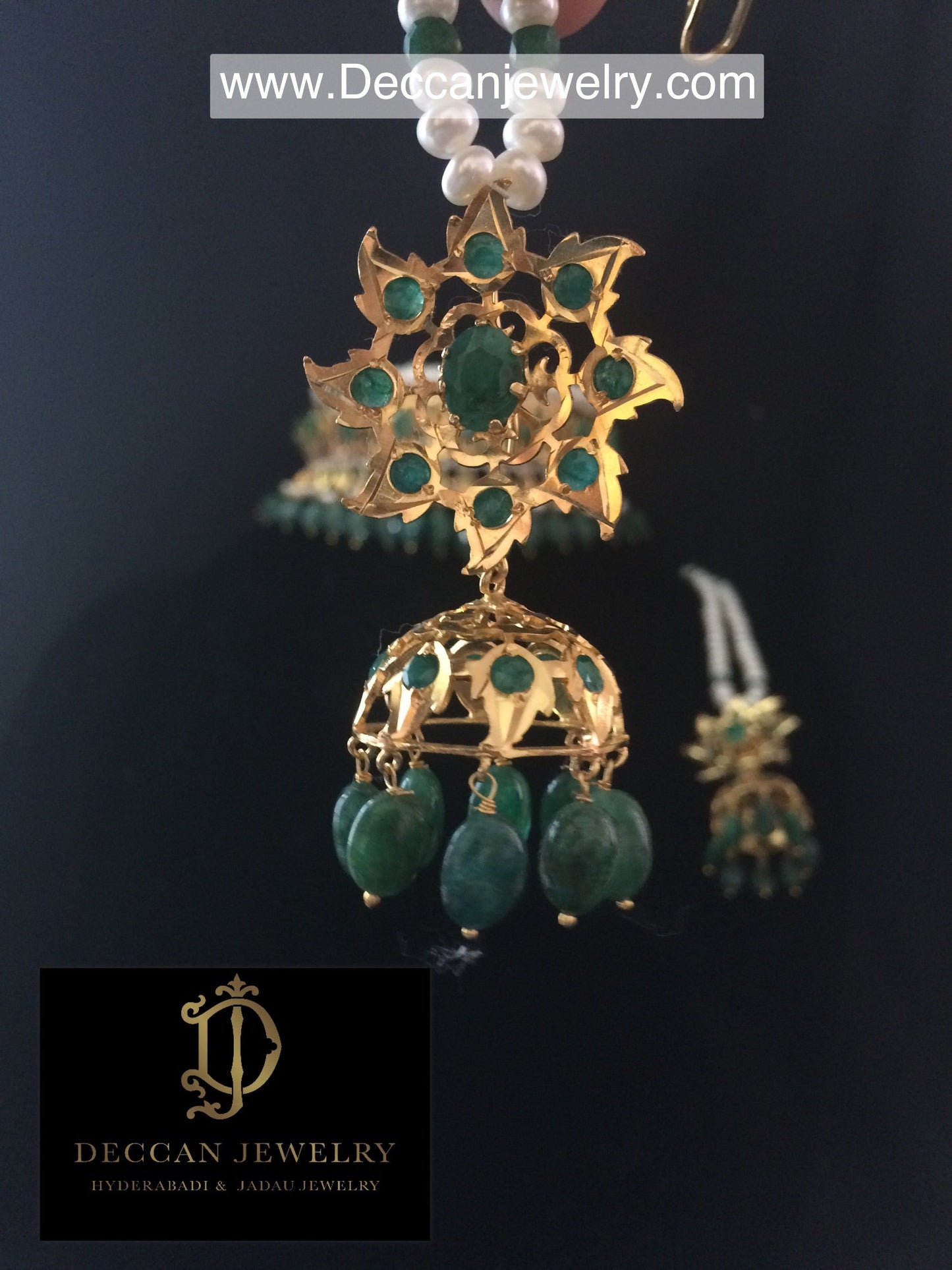 Jadavi lacha in emeralds and fresh water pearl ( SHIPS IN 5 WEEKS )