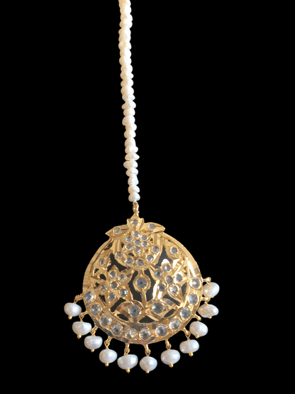 DJTK67 Rehana fresh water pearl tika (SHIPS IN 4 WEEKS )