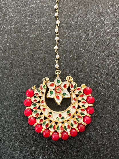 DJTK114 kundan meenakari tika  (READY TO SHIP  )