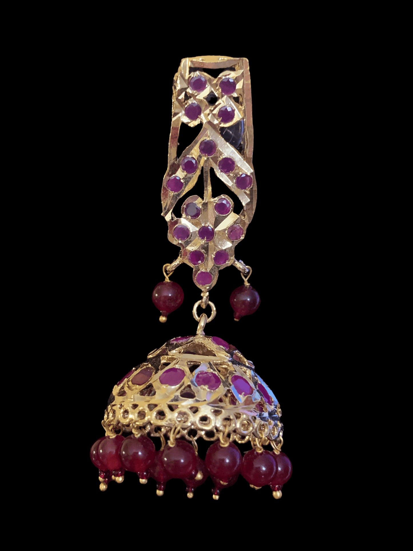 DER118 rooha jhumkas in rubies ( READY TO SHIP )