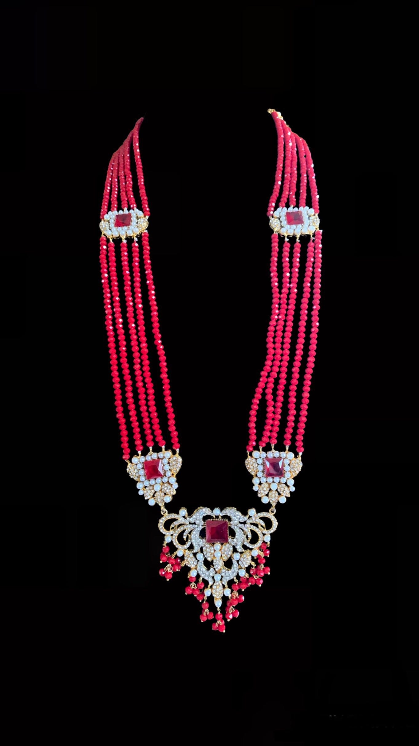 BR21 Anisa pakistani bridal set- ruby   (READY TO SHIP )