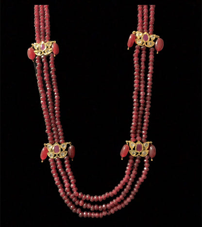 LN64 Raina Ruby  beads  necklace (SHIPS IN 3 WEEKS )