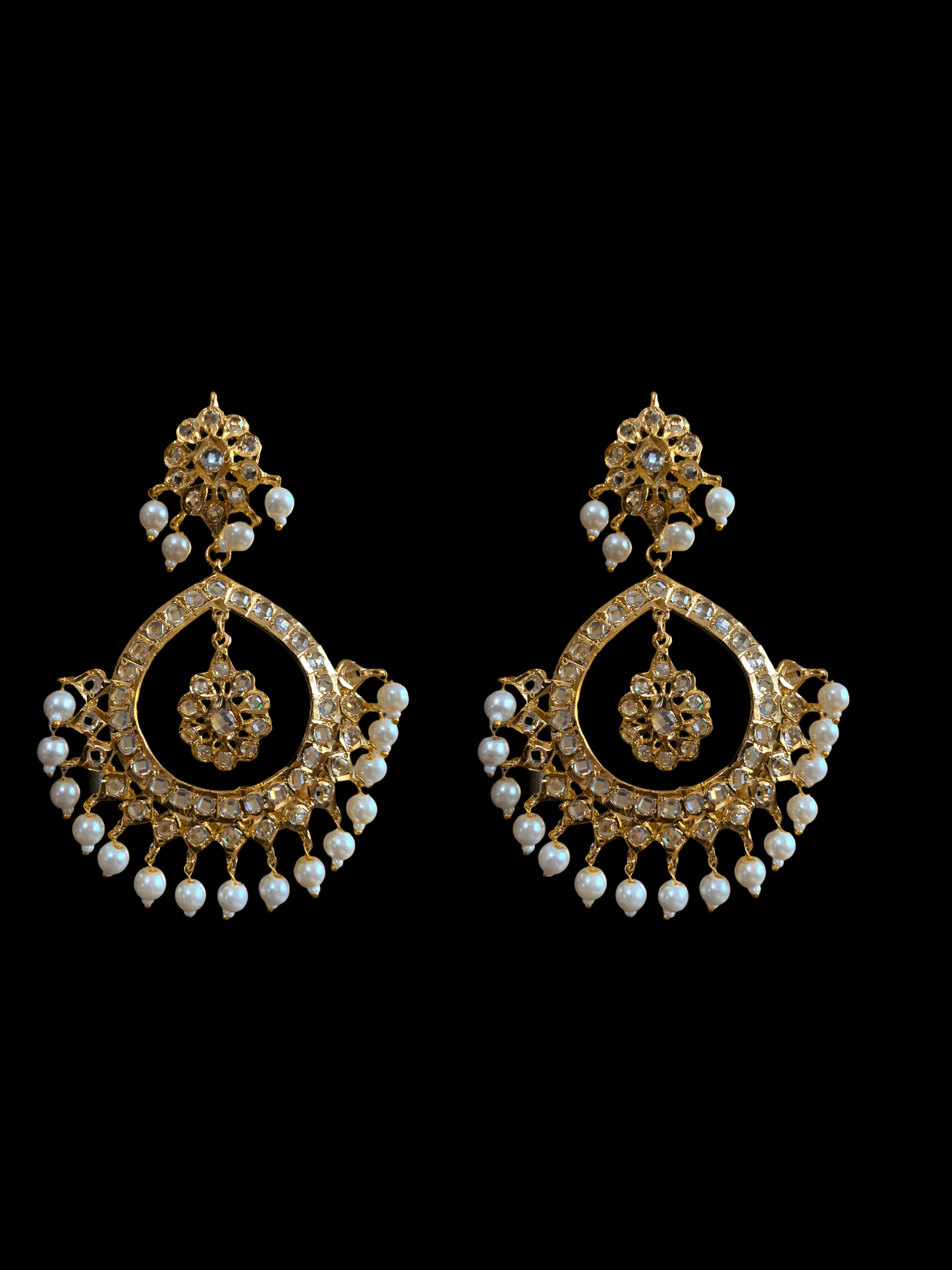 DER330  Alvira large chandbali (  SHIPS IN 3 WEEKS )