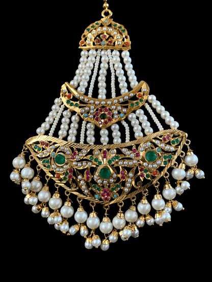 DJHR46   jadau jhoomar in Navratan  ( READY TO SHIP )