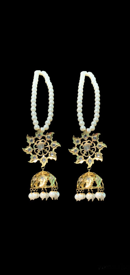 Tanya bridal 5 layer neckalce with jhumka in white ( SHIPS IN 3 WEEKS )