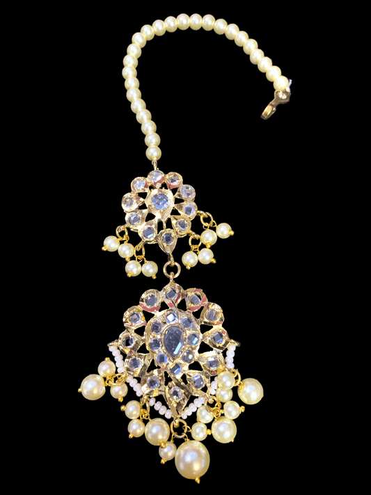 DJTK82 Hyderabadi tika in golden pearls ( READY TO SHIP)