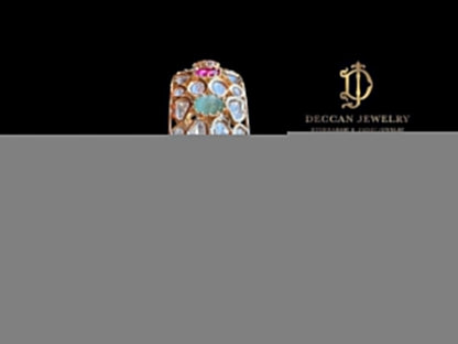 Navratan rose gold plated bangles ( READY TO SHIP )