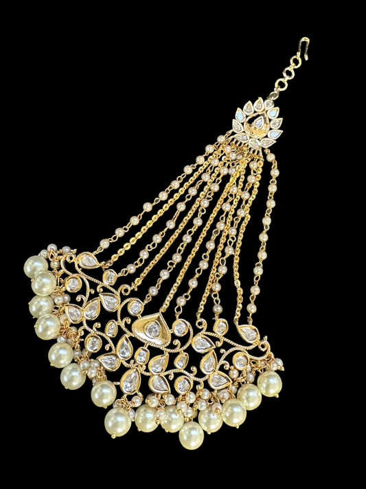 DJHR85 Gold plated high quality Polki jhoomar  ( READY TO SHIP )