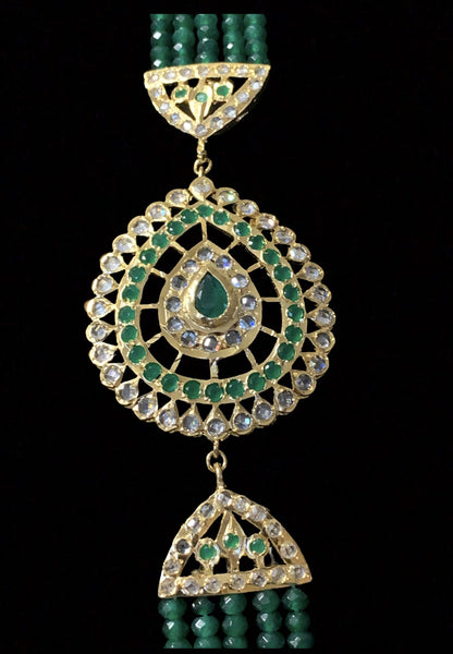 Nadine long hyderabadi rani haar ( green) ( READY TO SHIP )