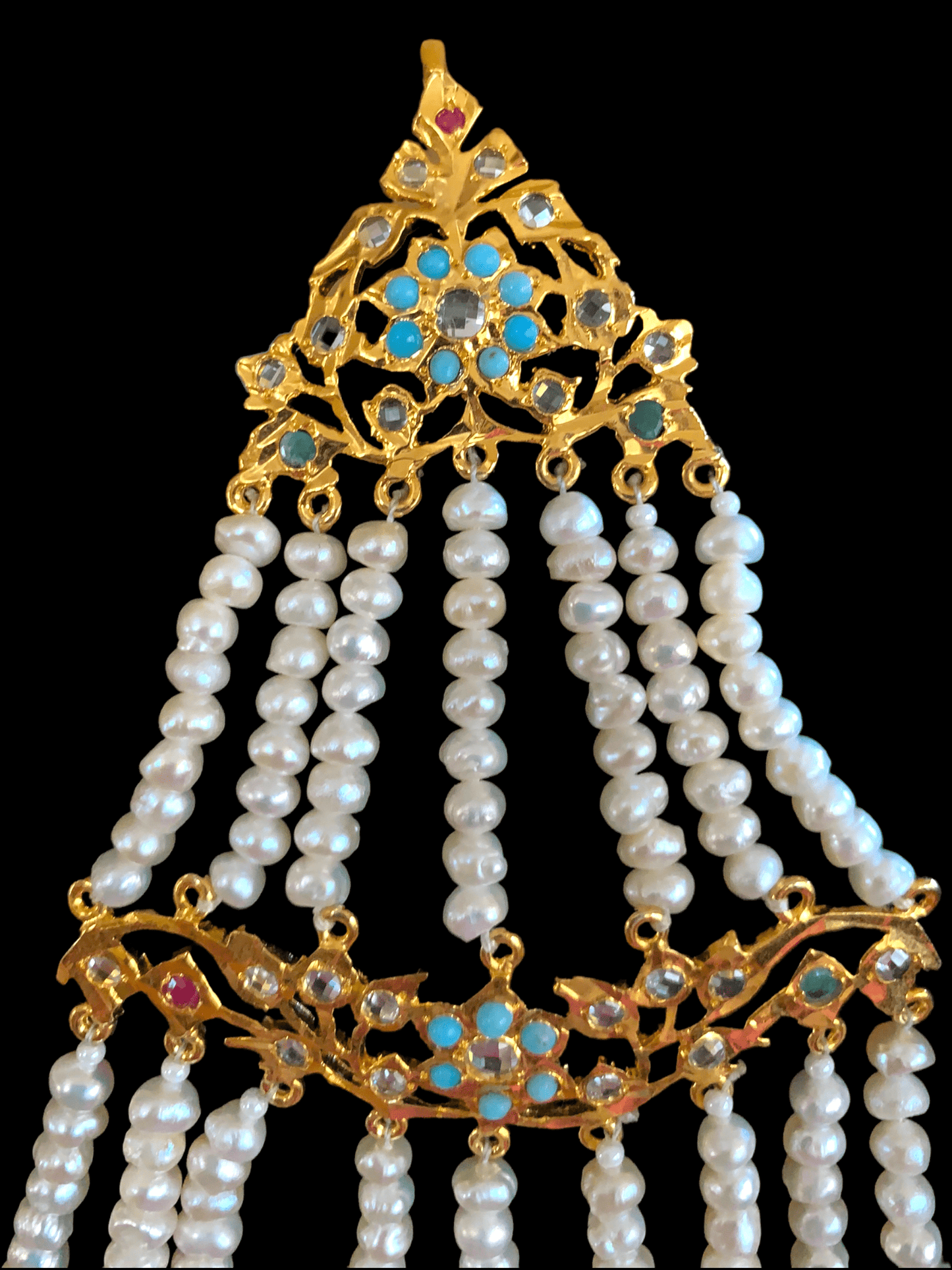DJHR56 Leah multicolor  jhoomar with fresh water pearls ( READY TO SHIP)