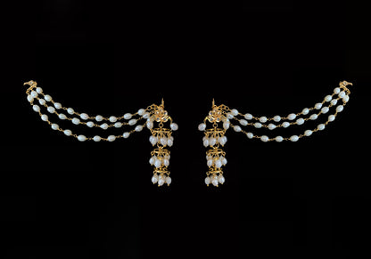 DER212 Insha jhumka in fresh water pearls ( READY TO SHIP )