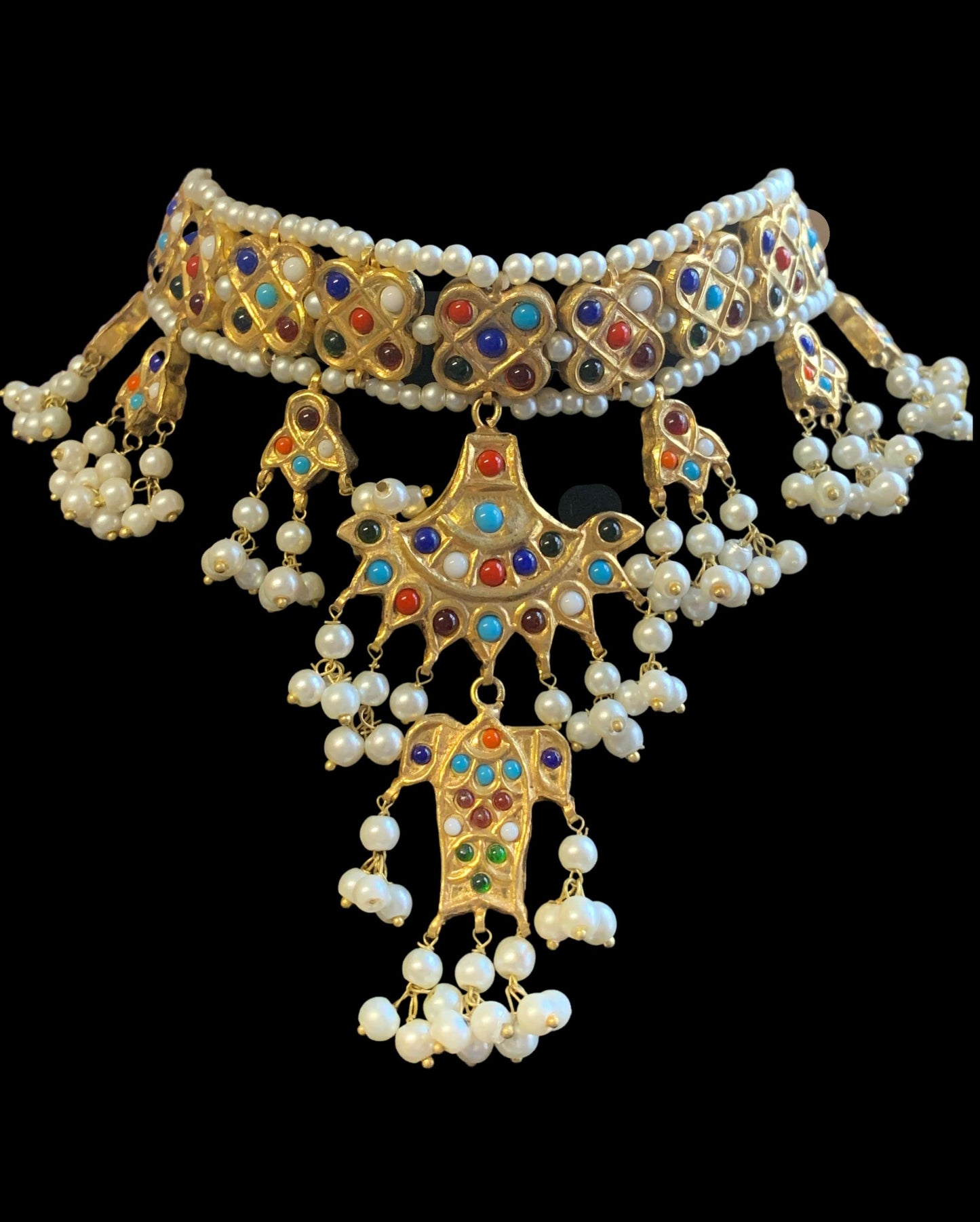 C313 Aniya navratan choker set ( READY TO SHIP )