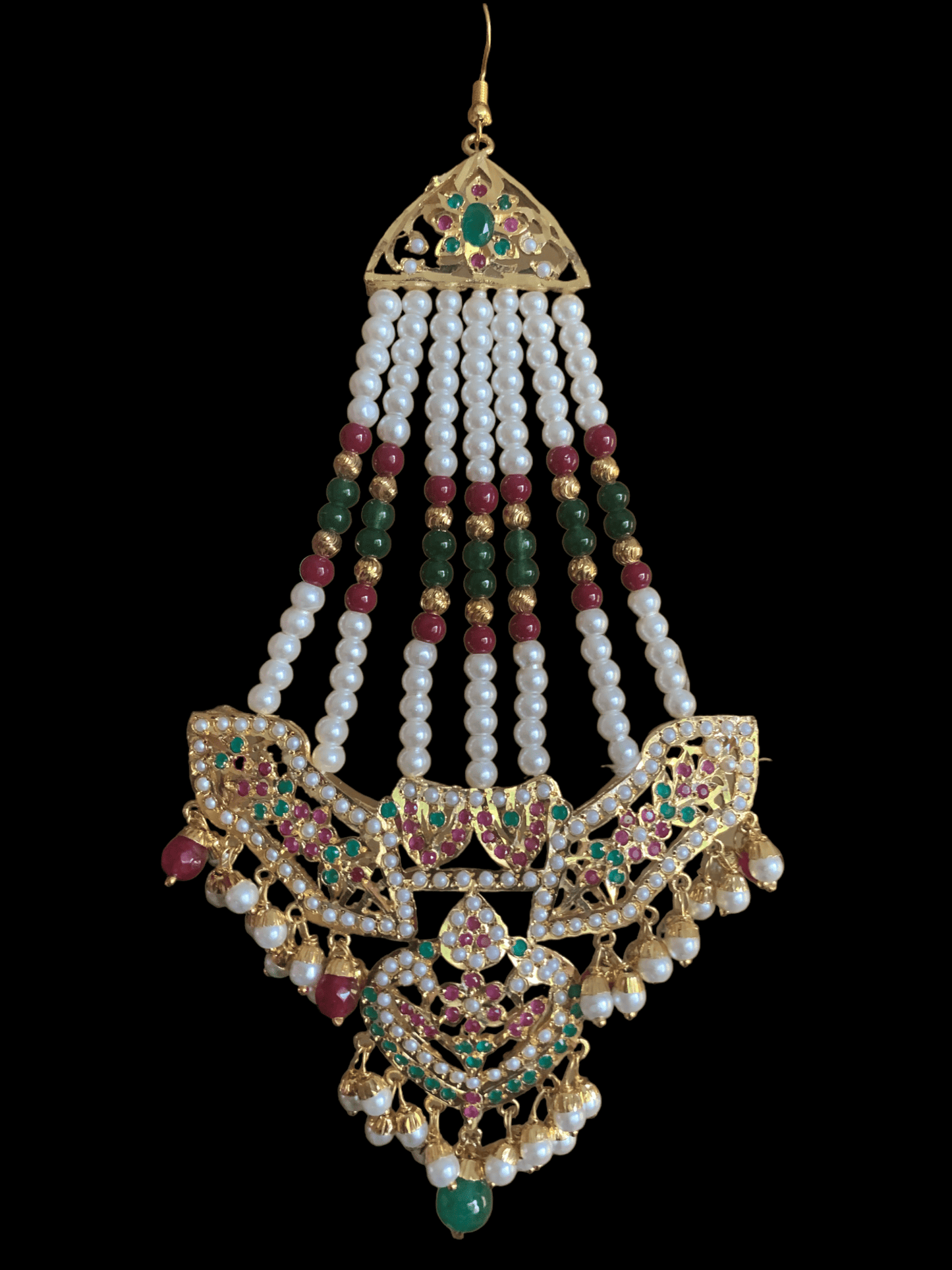 DJHR34  ASMITA jhoomar in ruby emerald  ( READY TO SHIP)