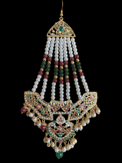 DJHR34  ASMITA jhoomar in ruby emerald  ( READY TO SHIP)