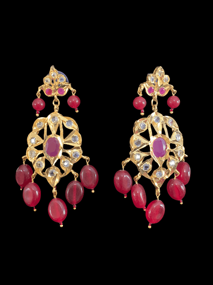 SAT25 Soha Hyderabadi five layer necklace / satlada in rubies( READY TO SHIP )