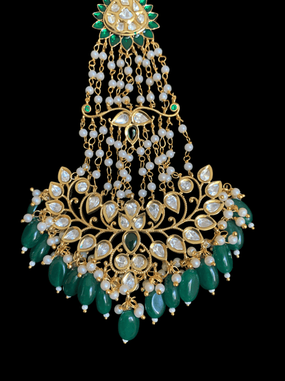 DJHR25  polki jhoomar - Green  ( READY TO SHIP )