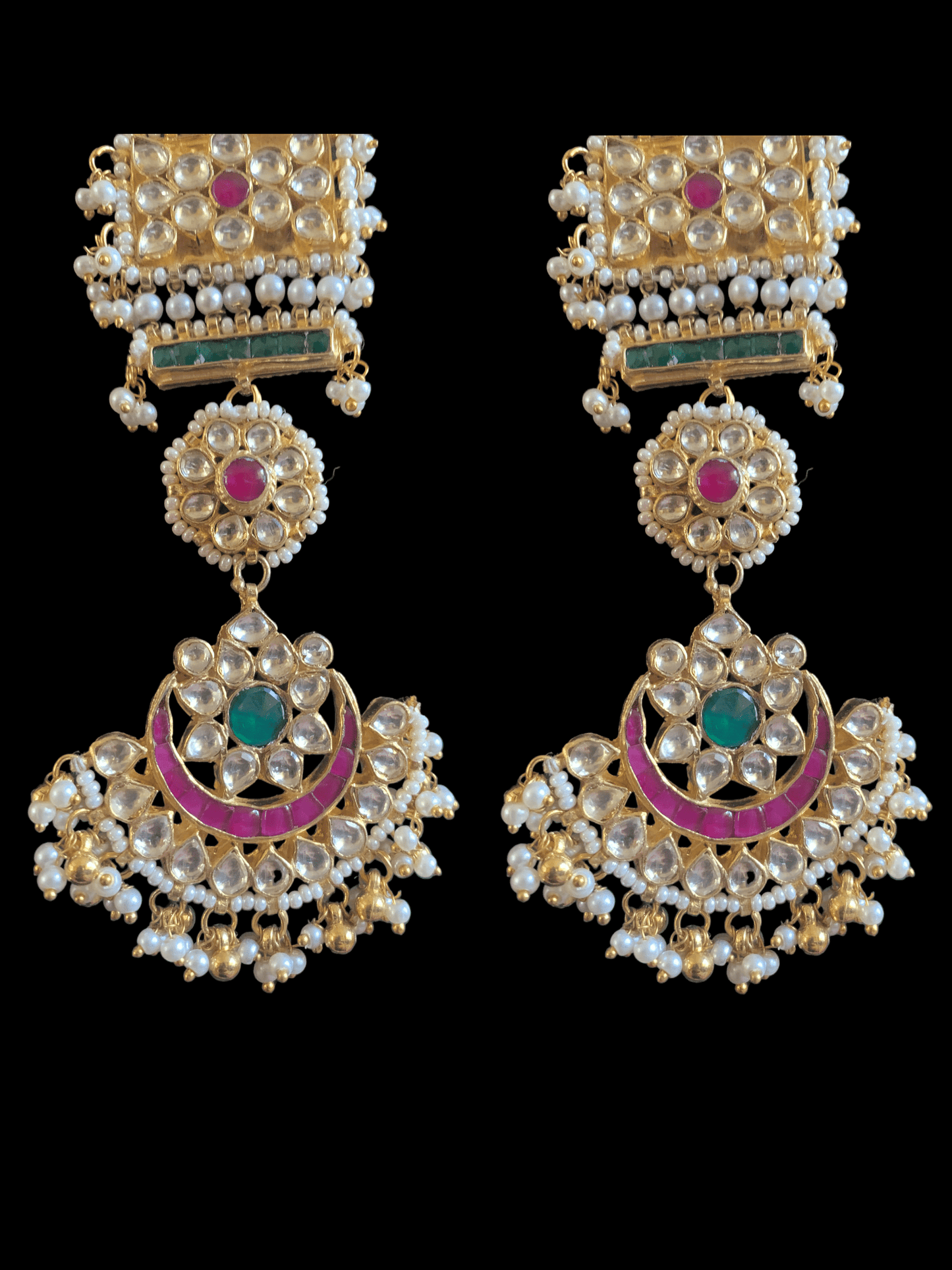 DER187 Jovita pachi Kundan earrings ( READY TO SHIP)