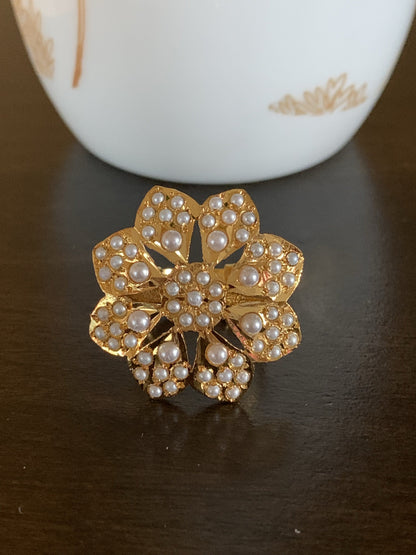 DJR40  Flower jadau  ring ( READY TO SHIP)