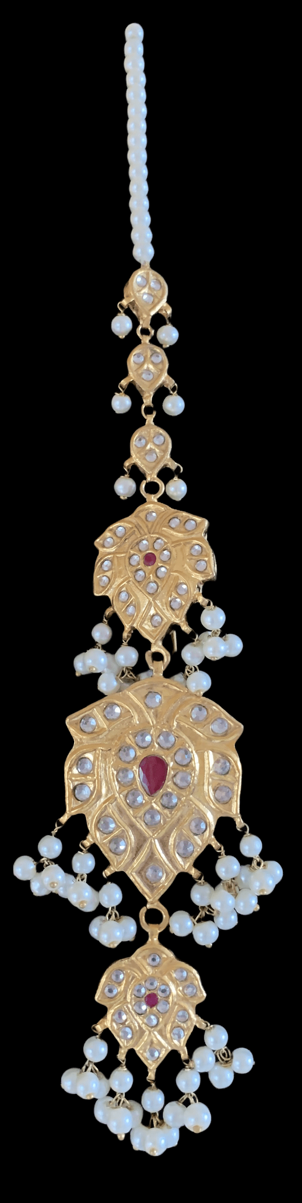 SAT20 Nimra 5 layer long kundan necklace with earrings ( READY TO SHIP )