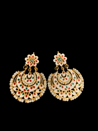 DER20 Ruhina Gold-Plated Kundan Chandbali Earrings (READY TO SHIP)