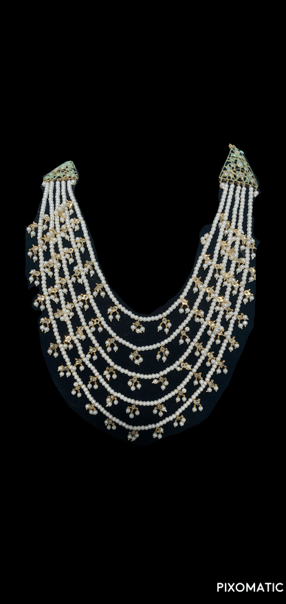 Tanya bridal 5 layer neckalce with jhumka in white ( SHIPS IN 3 WEEKS )