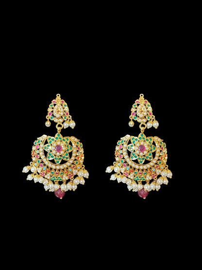 DLN25 Chitra Navratan with pearl jadau Rani haar ( READY TO SHIP)