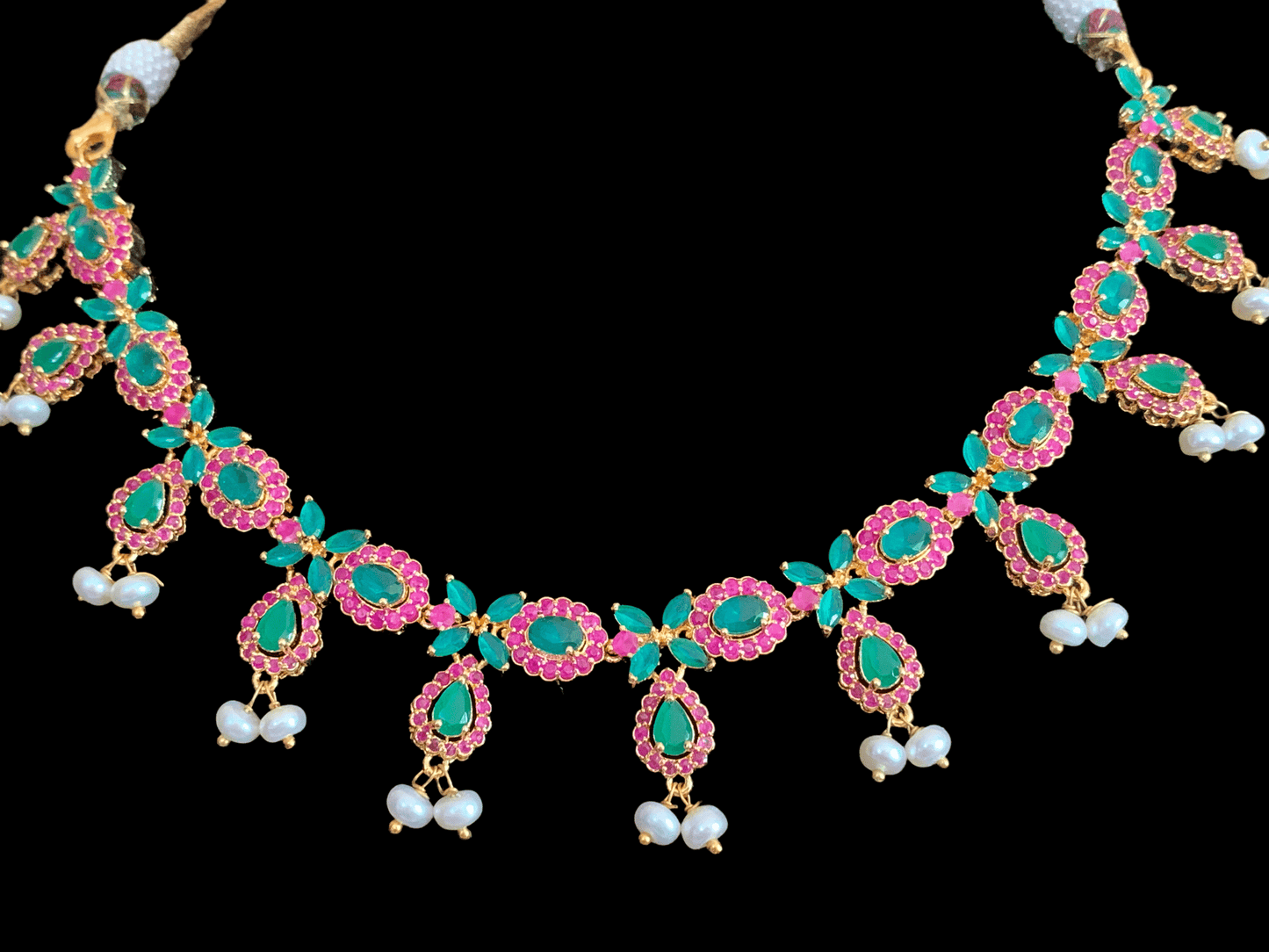 Ema cz set in red green / ruby emerald    (READY TO SHIP)