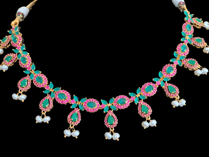 Ema cz set in red green / ruby emerald    (READY TO SHIP)