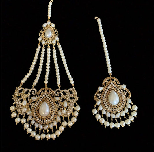 JTK15 Soha  jhoomar  tika in pearls ( READY TO SHIP )