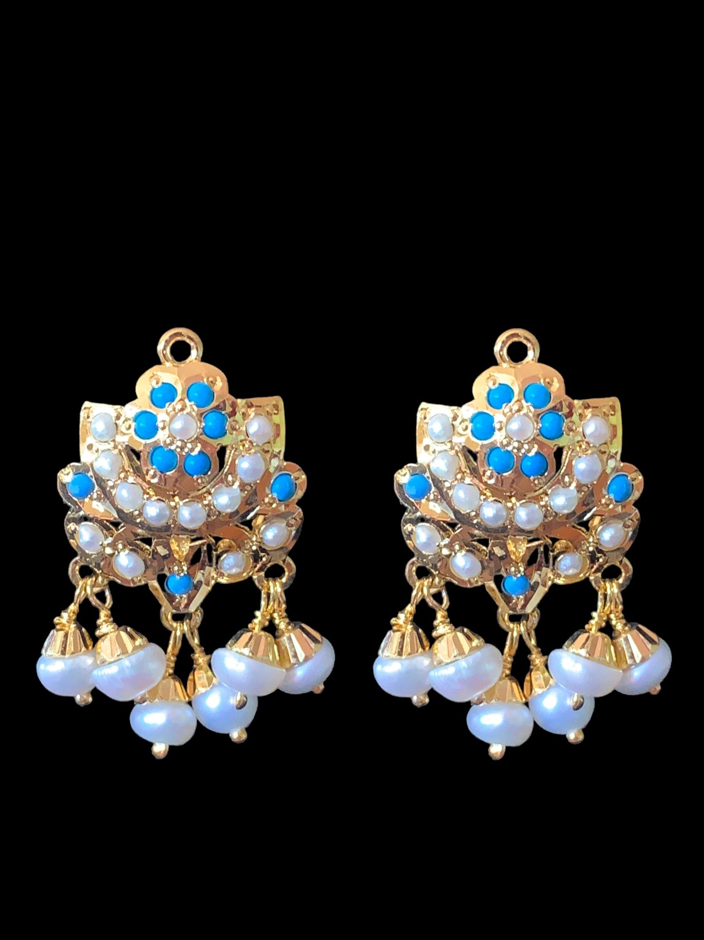 Gold plated silver pendant set in turquoise / feroza ( SHIPS IN 4 WEEKS )