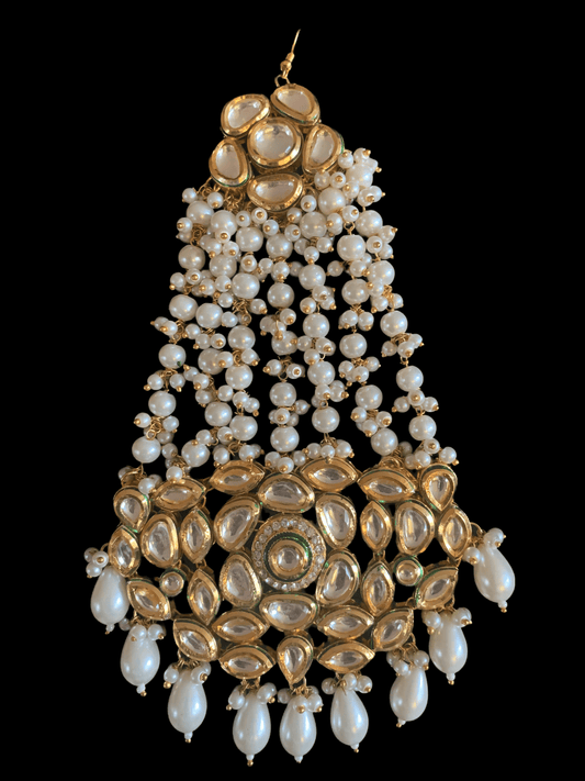 Trikha pearl kundan jhoomar ( SHIPS IN 4  WEEKS )