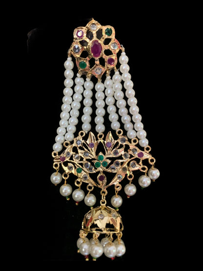 Inara jhoomar earrings in red green DER30   (SHIPS IN 4 WEEKS )