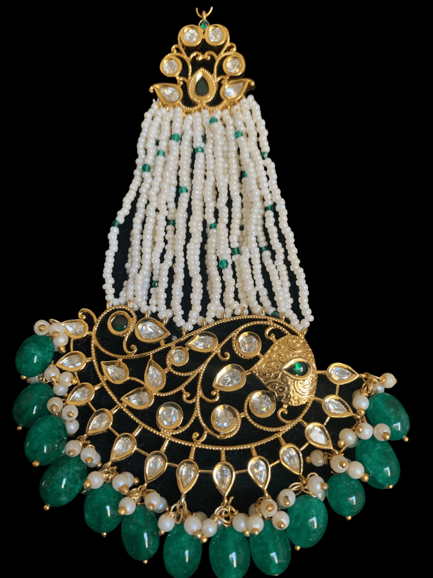 DJHR28  polki jhoomar - Green    ( READY TO SHIP )
