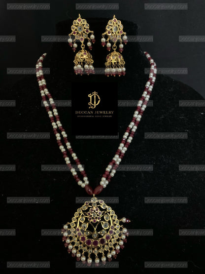 PS119 Sonya pendant set with earrings in rubies ( SHIPS IN 2 WEEKS )