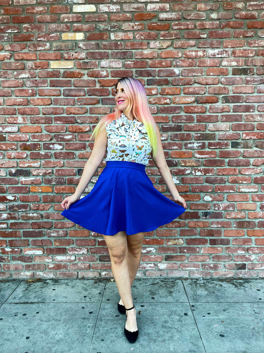 Royal Blue Skater Skirt