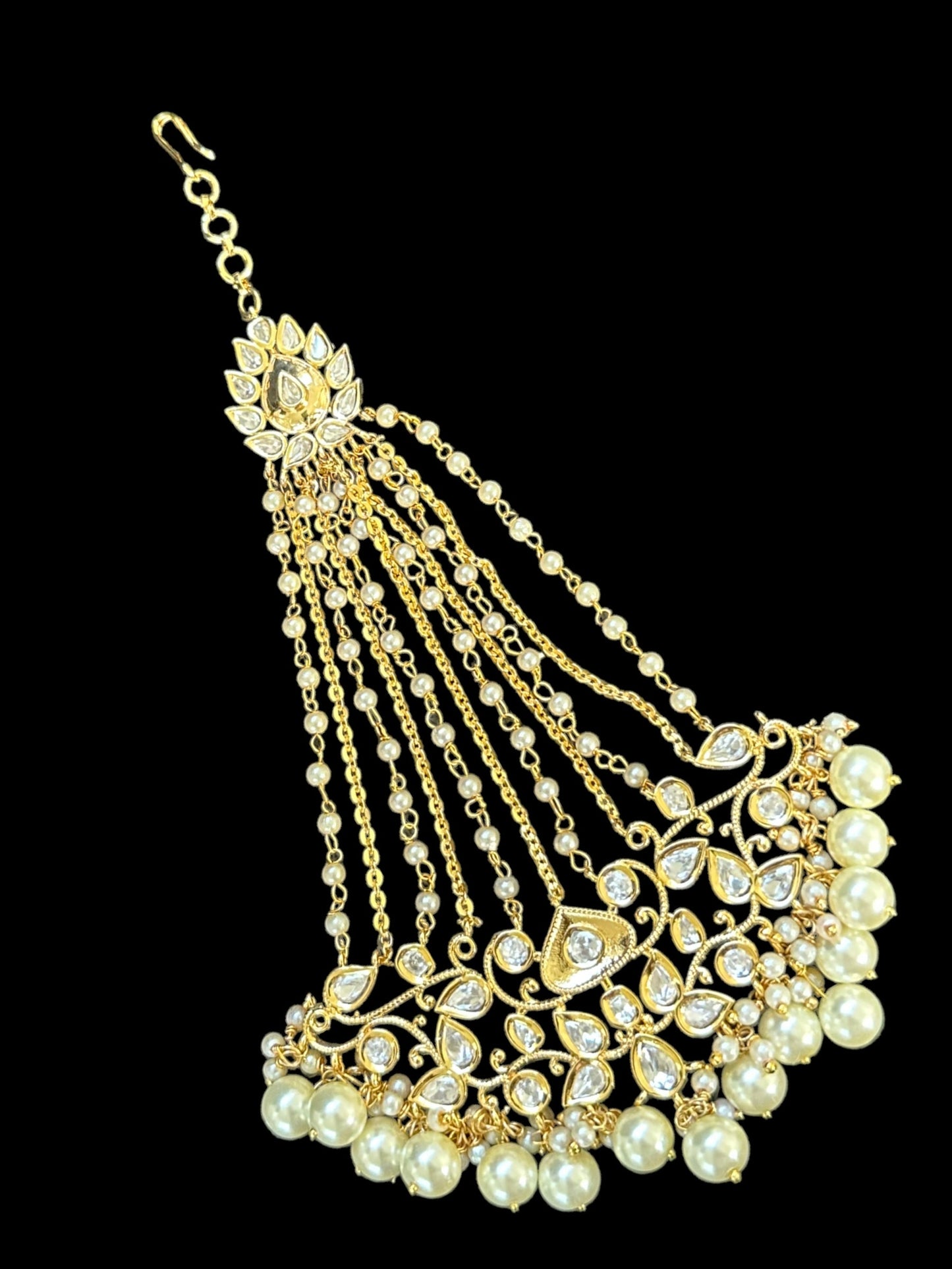 DJHR85 Gold plated high quality Polki jhoomar  ( READY TO SHIP )