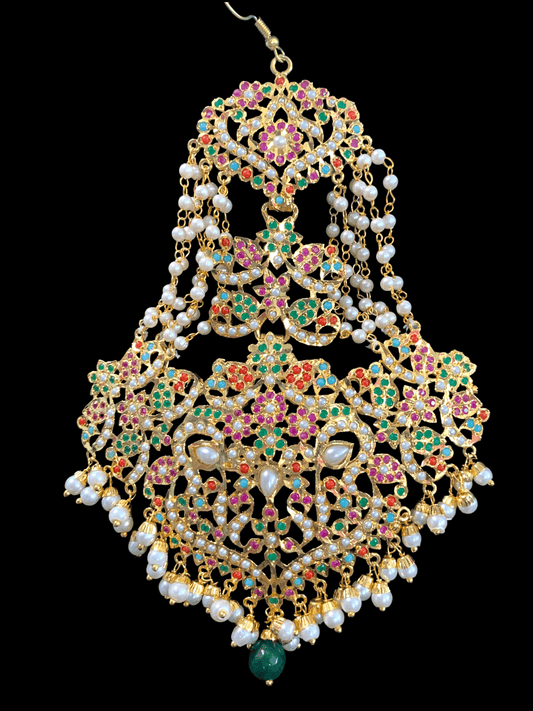 DJHR47 Neeli jadau jhoomar in Navratan  ( READY TO SHIP )