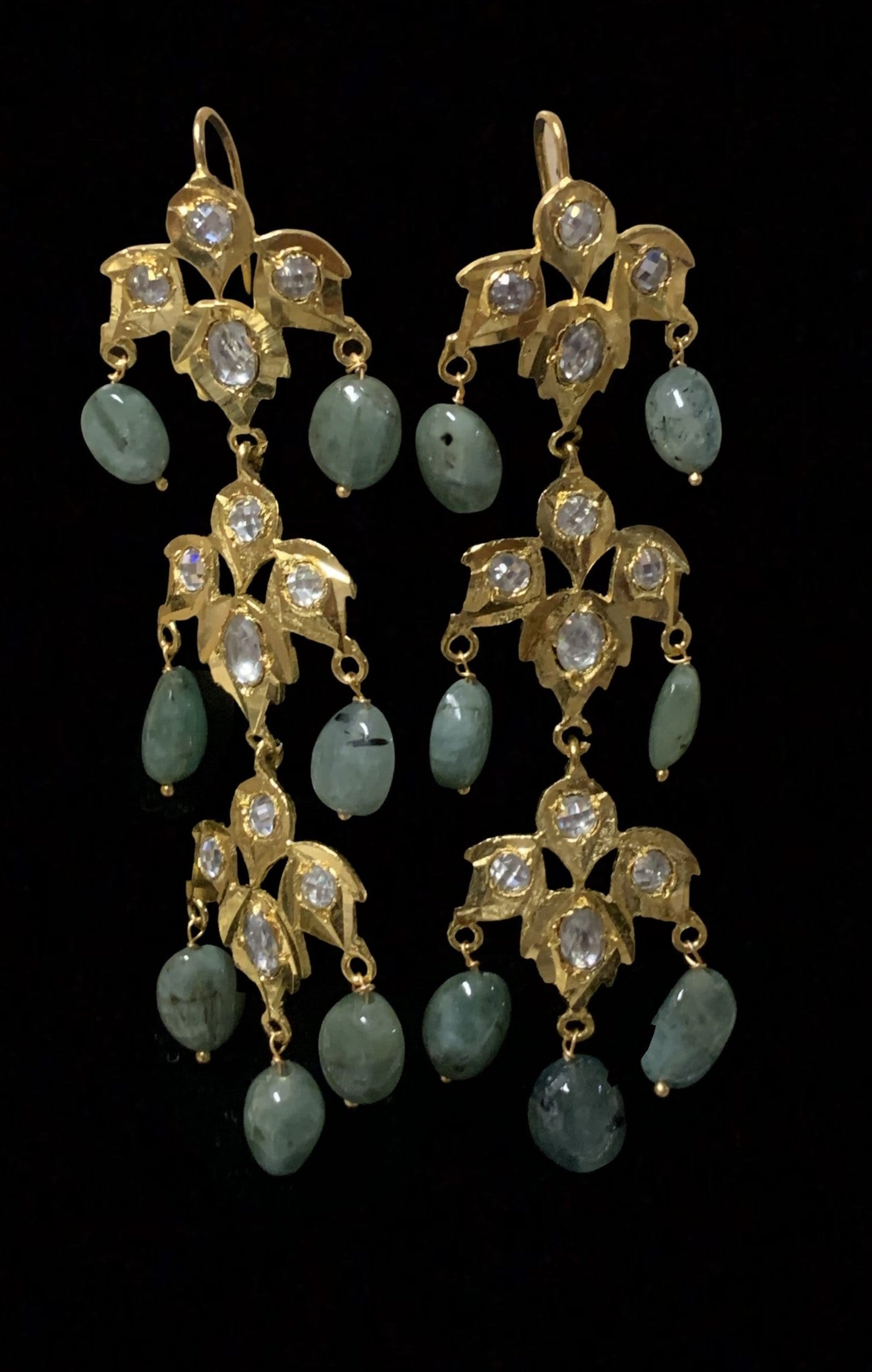 Insia satlada in natural pearls and  emeralds ( SHIPS IN 4 WEEKS  )