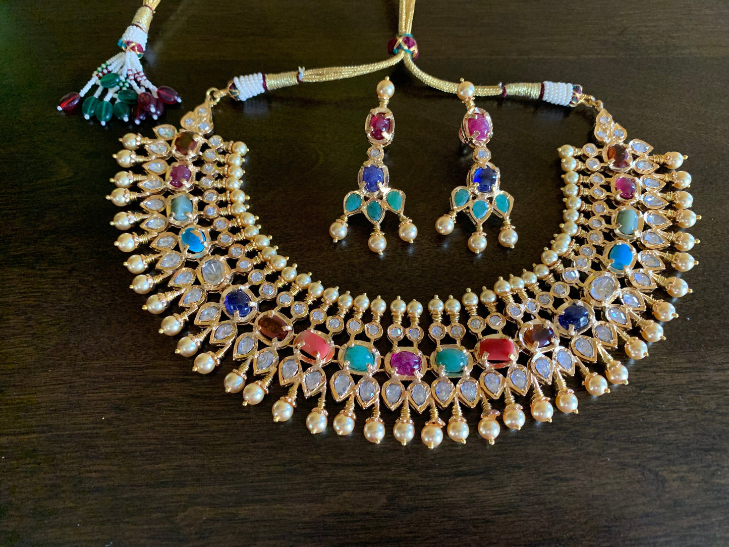 NS21 Aleezay necklace with natural stones ( SHIPS IN 4 WEEKS  )