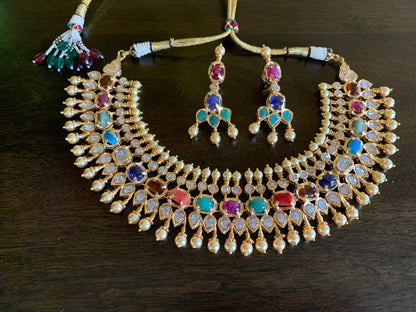 NS21 Aleezay necklace with natural stones ( SHIPS IN 4 WEEKS  )