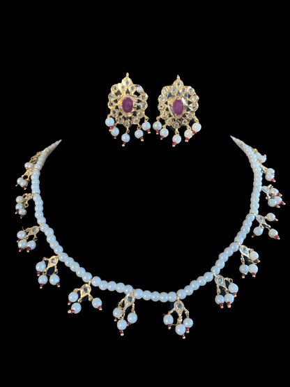NS198 Nischala pearl necklace  (SHIPS IN 1 WEEK )