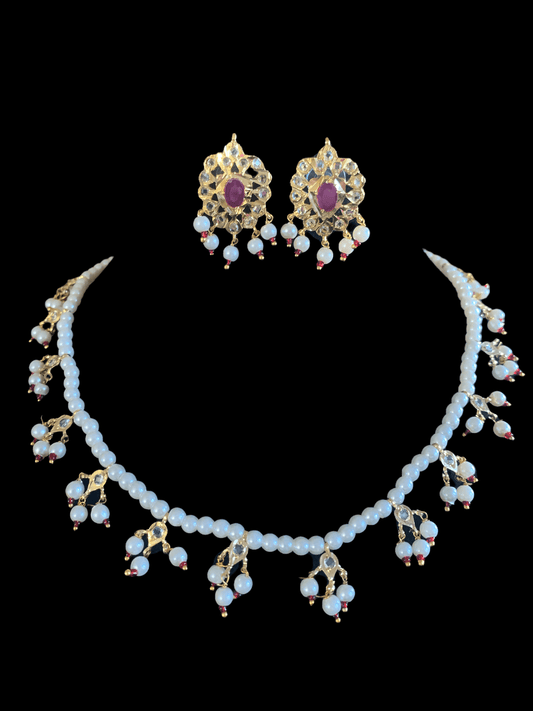 NS198 Nischala pearl necklace  (SHIPS IN 1 WEEK )