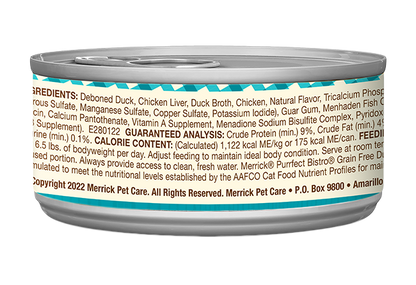 Merrick Purrfect Bistro Grain Free Adult Duck Pate Cat Food (3oz)