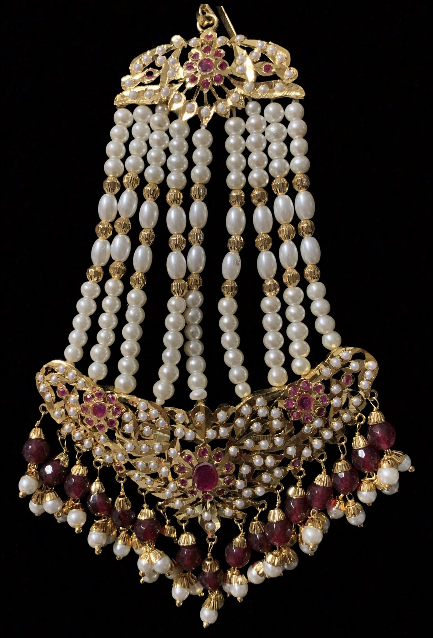 Hema jadau jhoomar in rubies ( SHIPS IN 4 WEEKS )