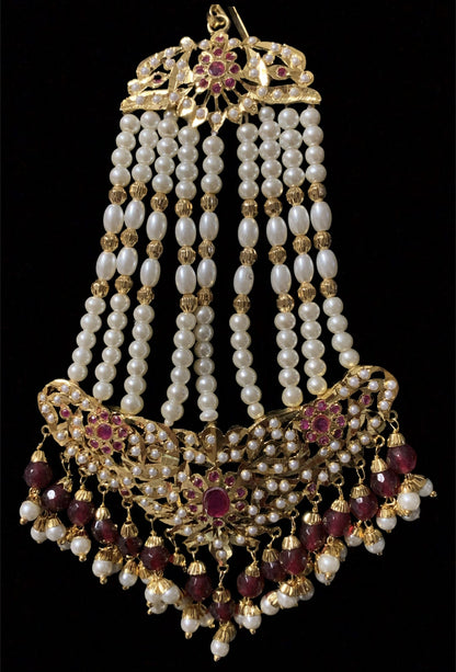 Hema jadau jhoomar in rubies ( SHIPS IN 4 WEEKS )