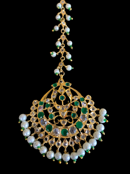 JTK32 Hira jhoomar tikka in green ( SHIPS IN 2 WEEKS )