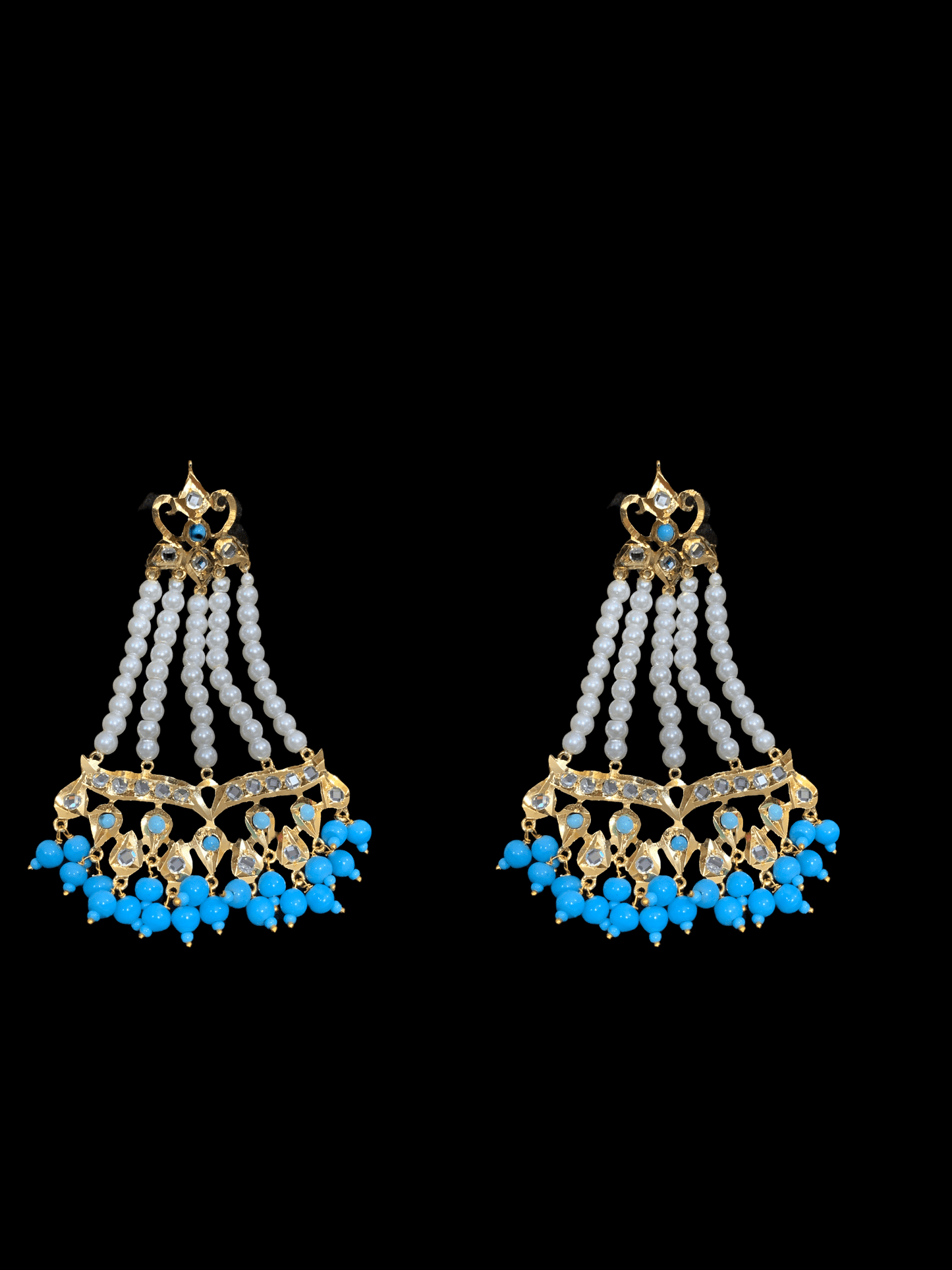 LN9 Cassie rani haar with earrings in turquoise  ( SHIPS IN 4 WEEKS  )
