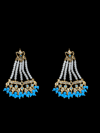LN9 Cassie rani haar with earrings in turquoise  ( SHIPS IN 4 WEEKS  )