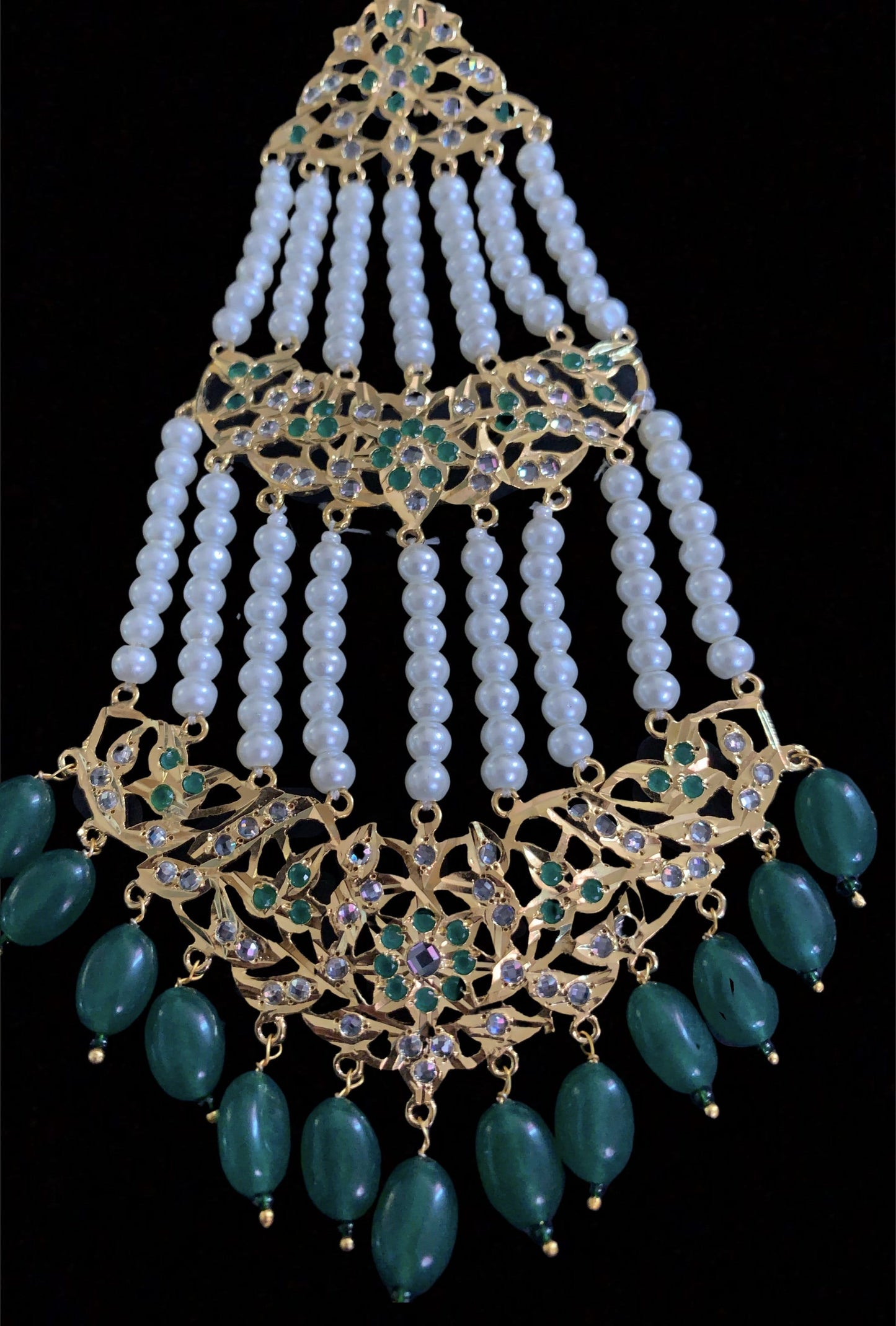 DJHR3 Nisa jhoomar in green ( SHIPS IN 4 WEEKS  )