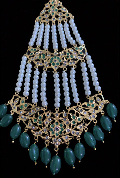 DJHR3 Nisa jhoomar in green ( SHIPS IN 4 WEEKS  )